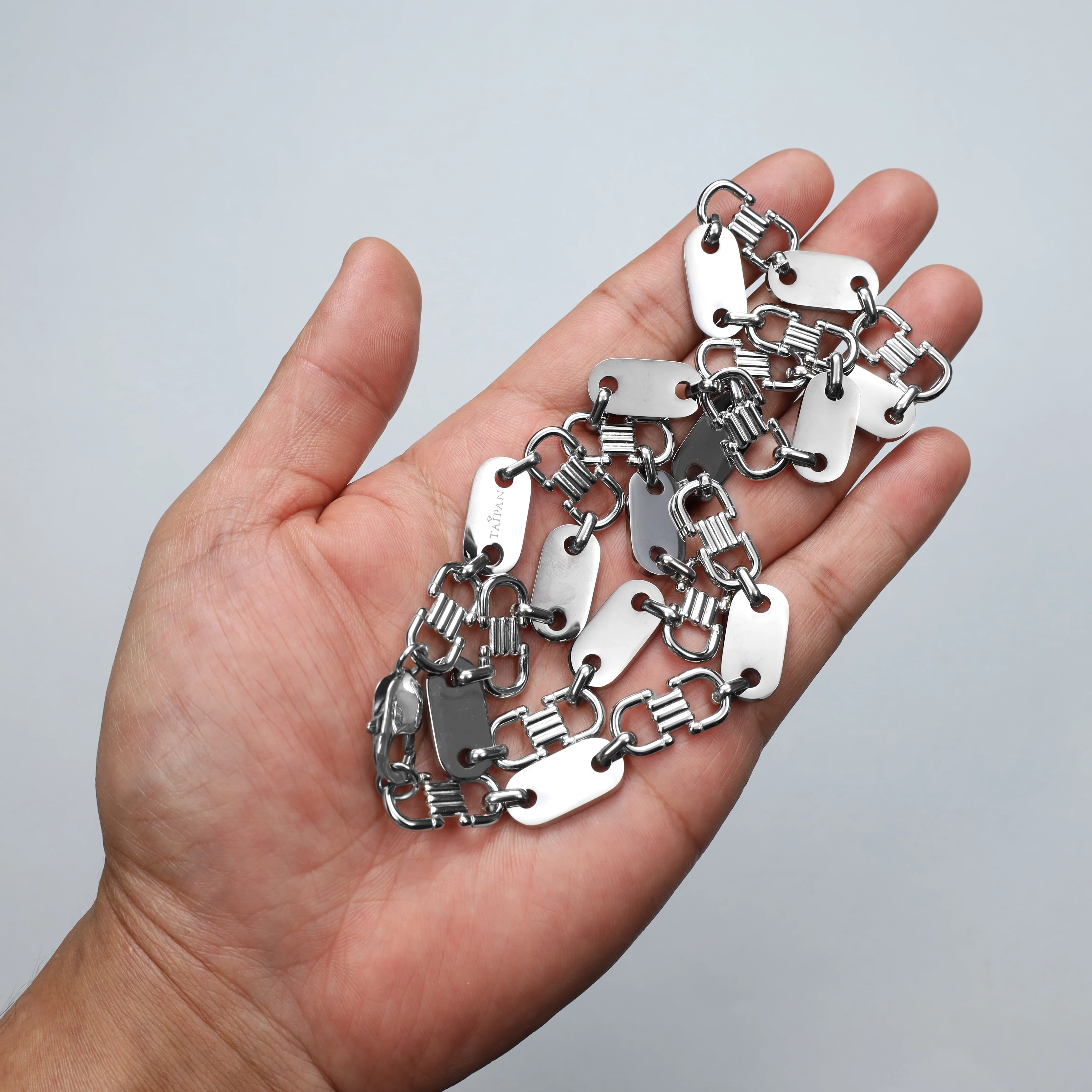Plattenkette 10mm breite Steigbügelkette aus Edelstahl - Image 9