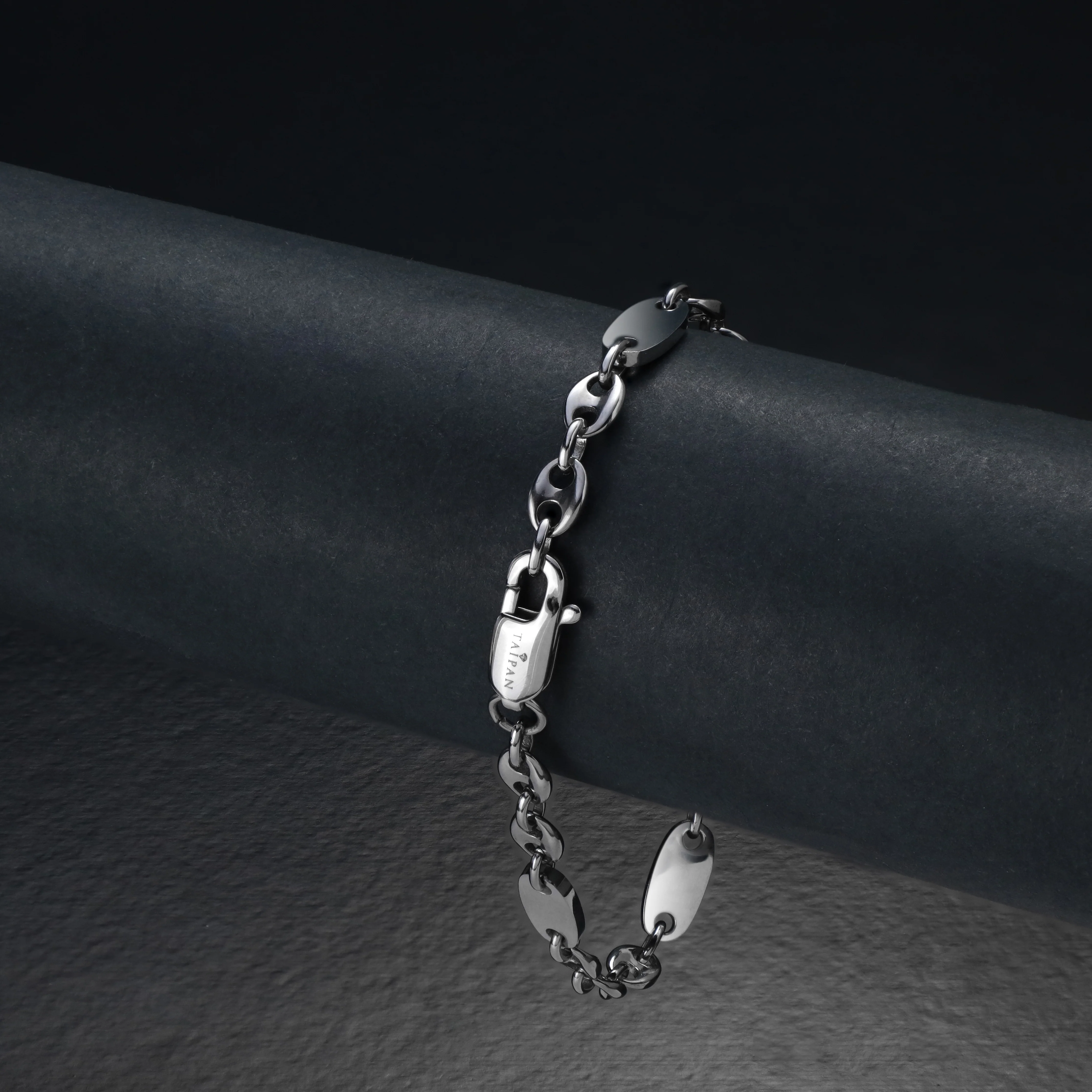 Plattenkette + Bohnenkette Armband 6mm breit aus Edelstahl - Image 7