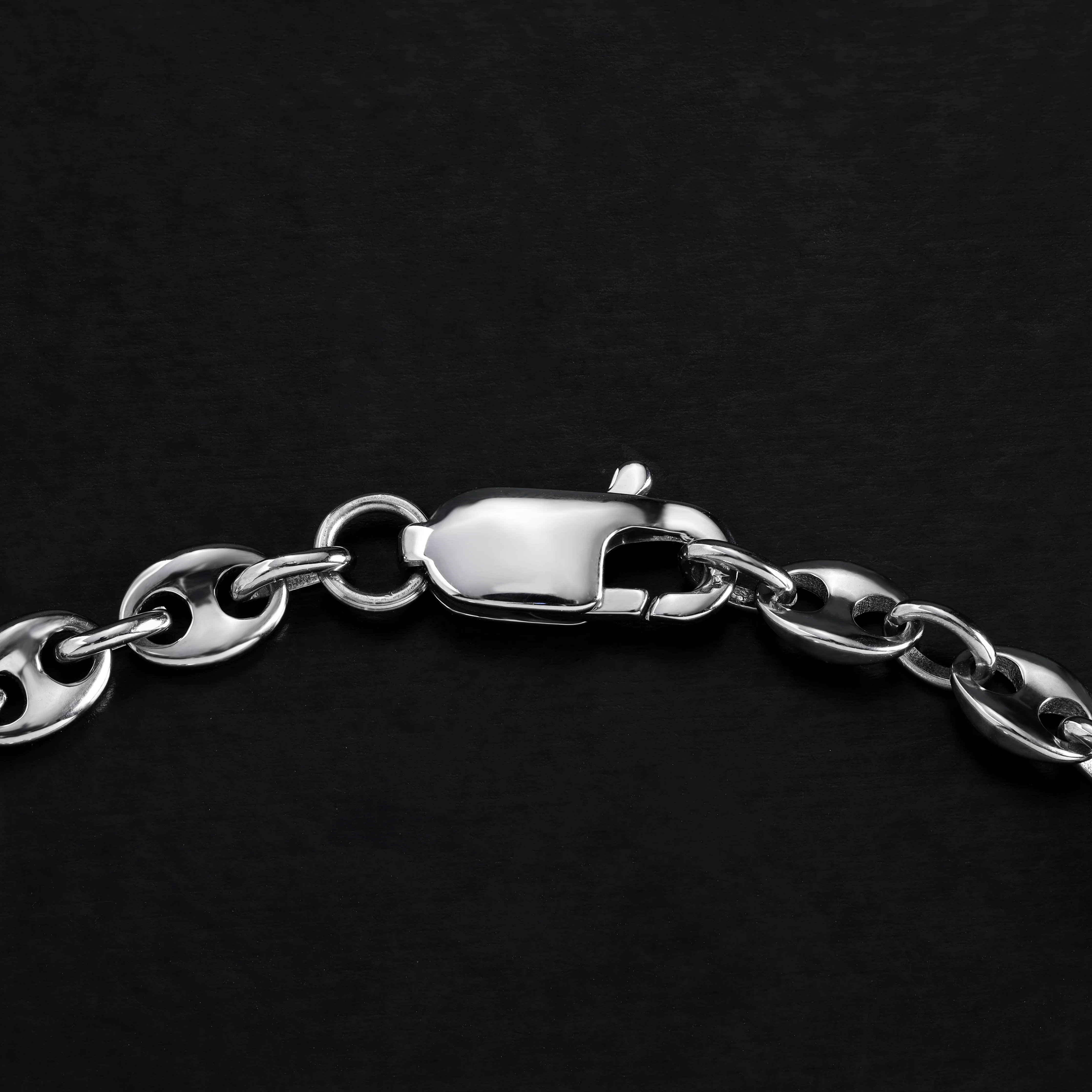 Plattenkette + Bohnenkette Armband 6mm breit aus Edelstahl - Image 9