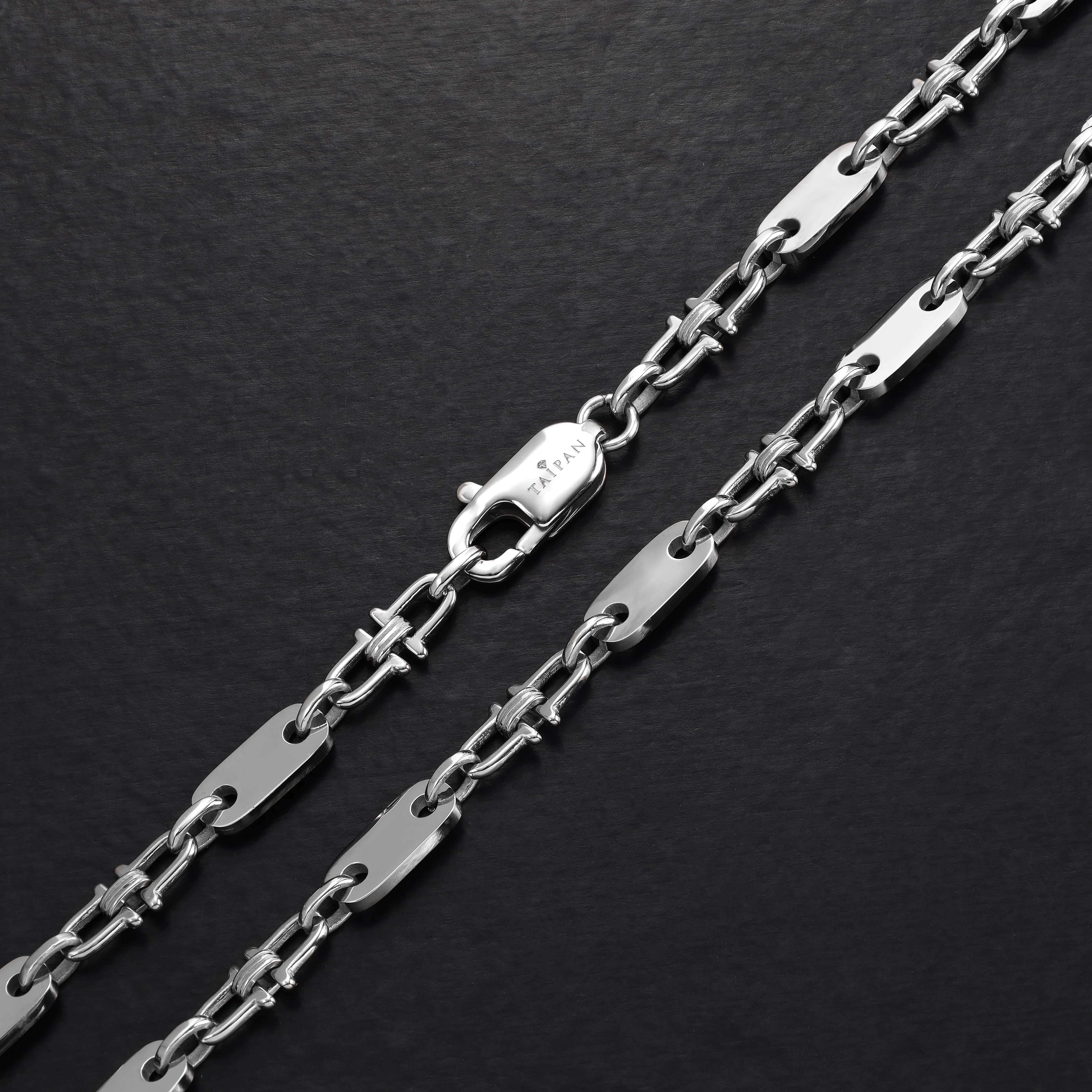 Plattenkette mit beweglichen Steigbügeln 5mm breit aus Edelstahl - Image 9
