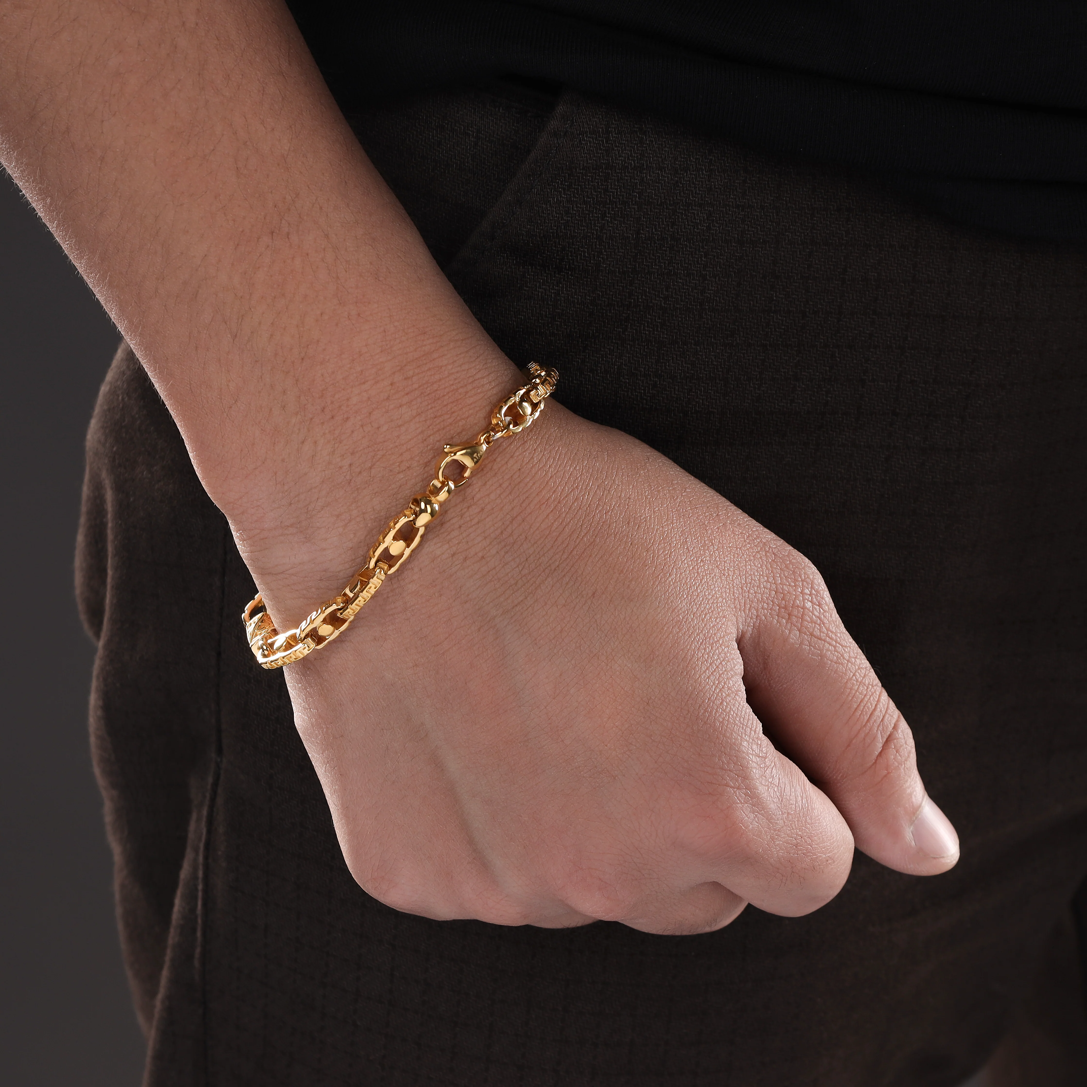 Santorini Armband 6mm breit 19/21cm lang aus Edelstahl - Vergoldet - Image 4