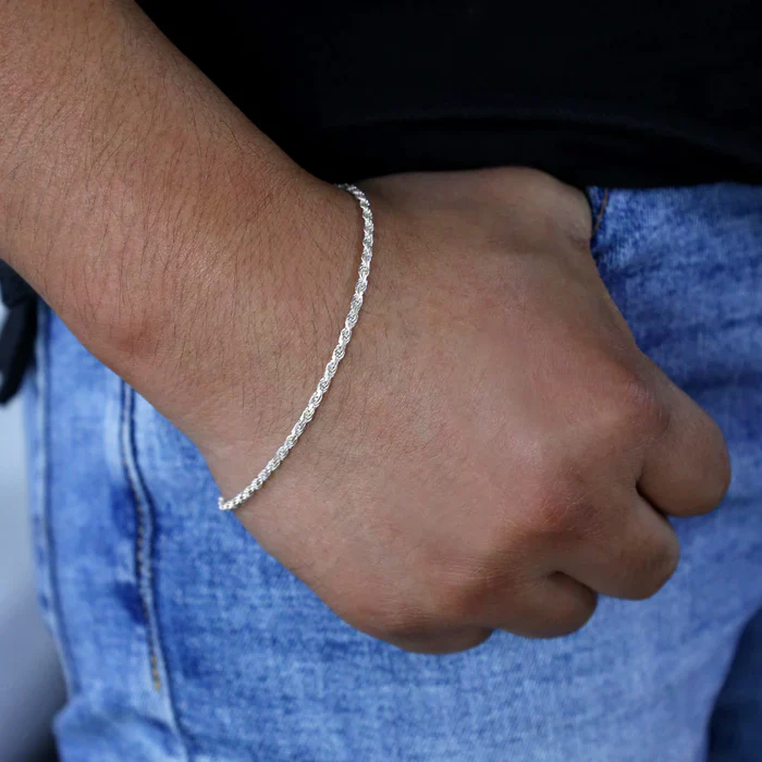 Set - 2,3mm Kordelkette Rope Chain Kette + Armband 925 Silber - Image 17