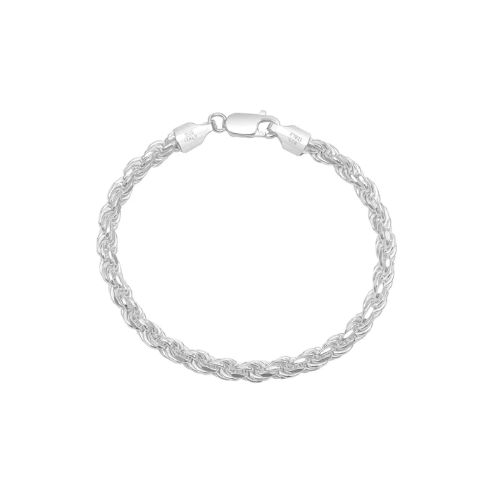 Set - 5mm Kordelkette Rope Chain Kette + Armband aus 925 Silber - Image 4