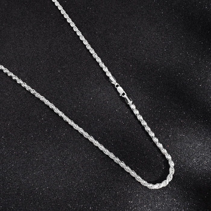 Set - 5mm Kordelkette Rope Chain Kette + Armband aus 925 Silber - Image 7