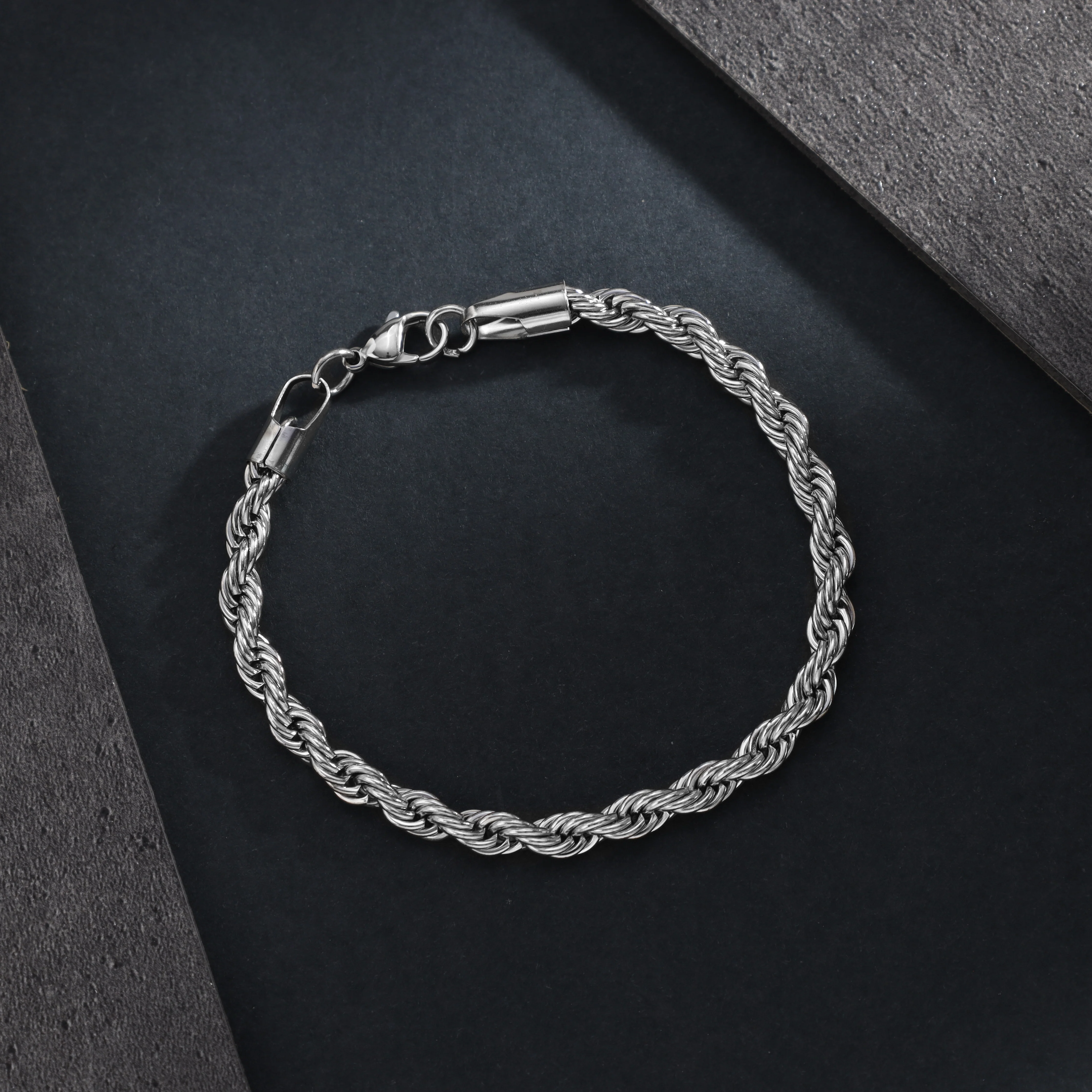 Set - Kette + Armband 5mm Kordelkette Rope Chain aus Edelstahl - Image 6