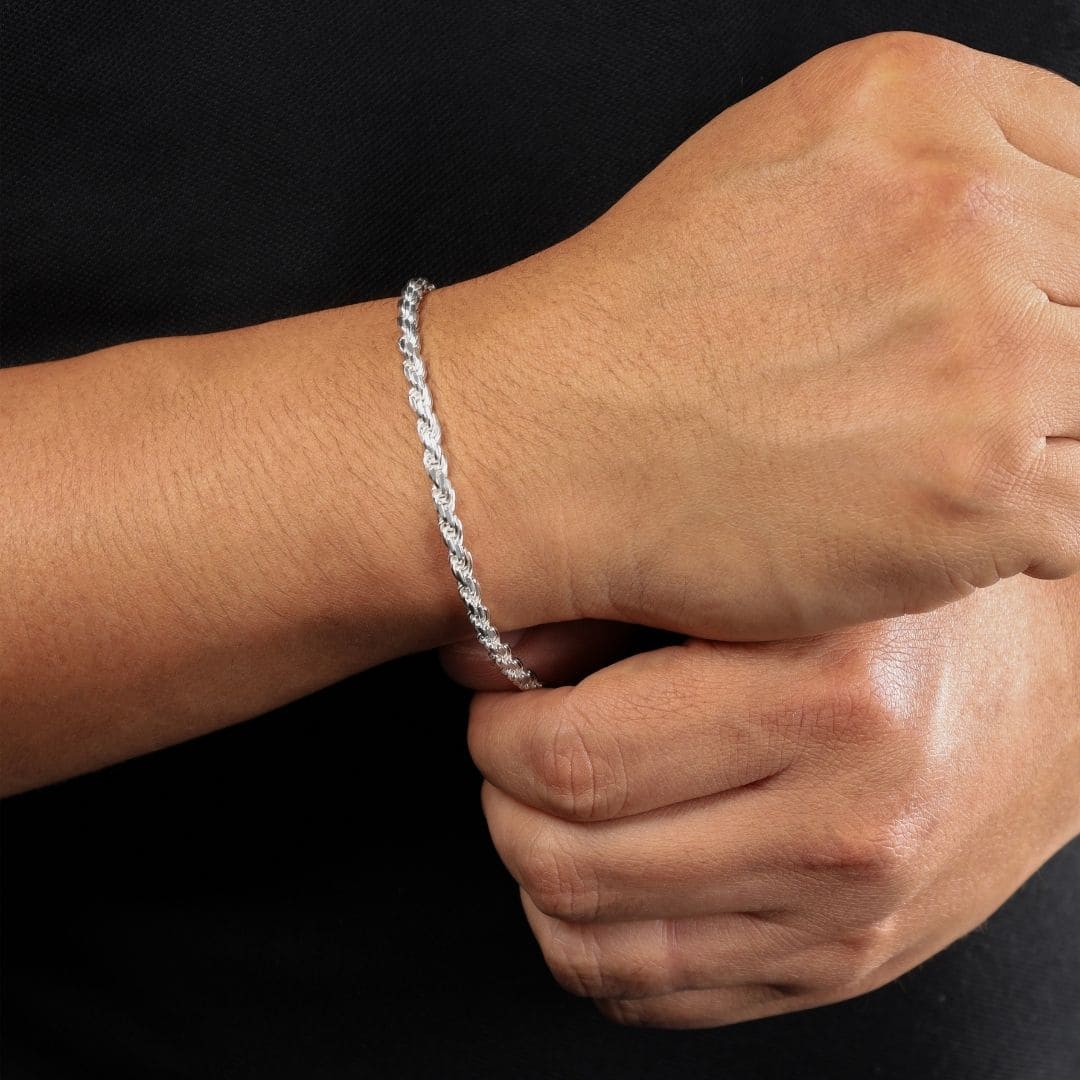 Set - Kordelkette 3,5mm  - Halskette + Armband aus 925 Silber - Image 5