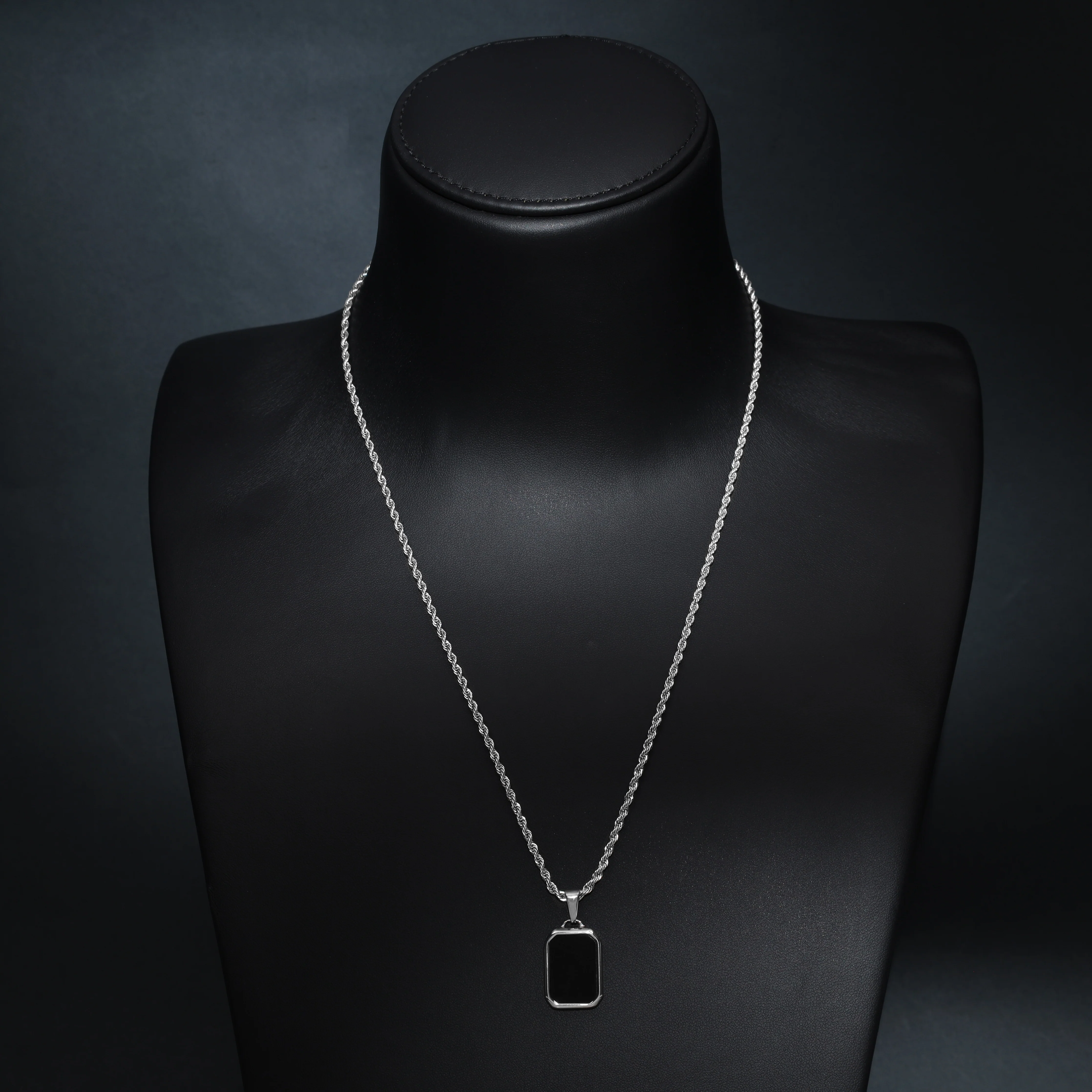 Set Kordelkette Rope Chain mit Anhänger aus Edelstahl - Image 5