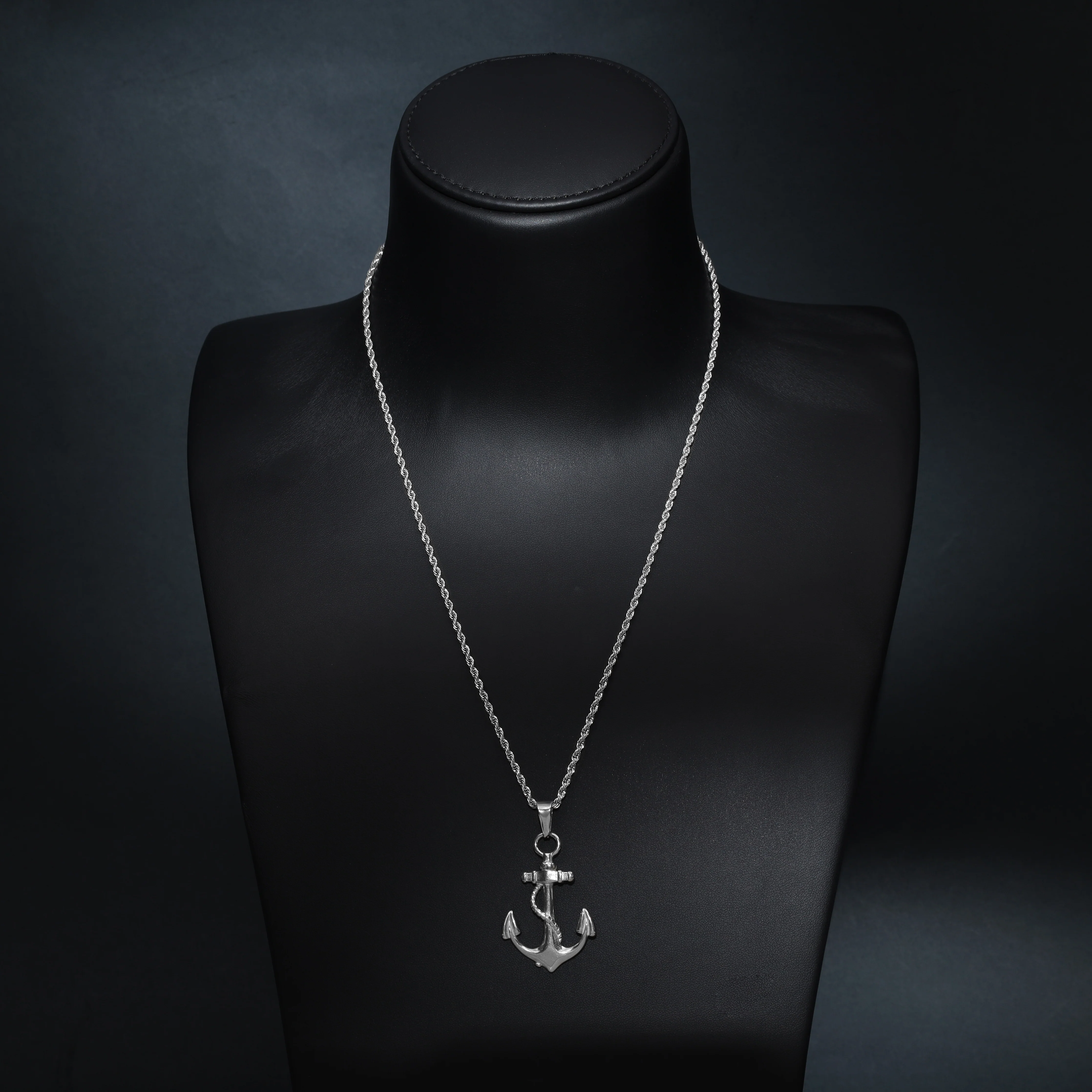 Set Kordelkette Rope Chain mit Anker Anhänger aus Edelstahl - Image 5