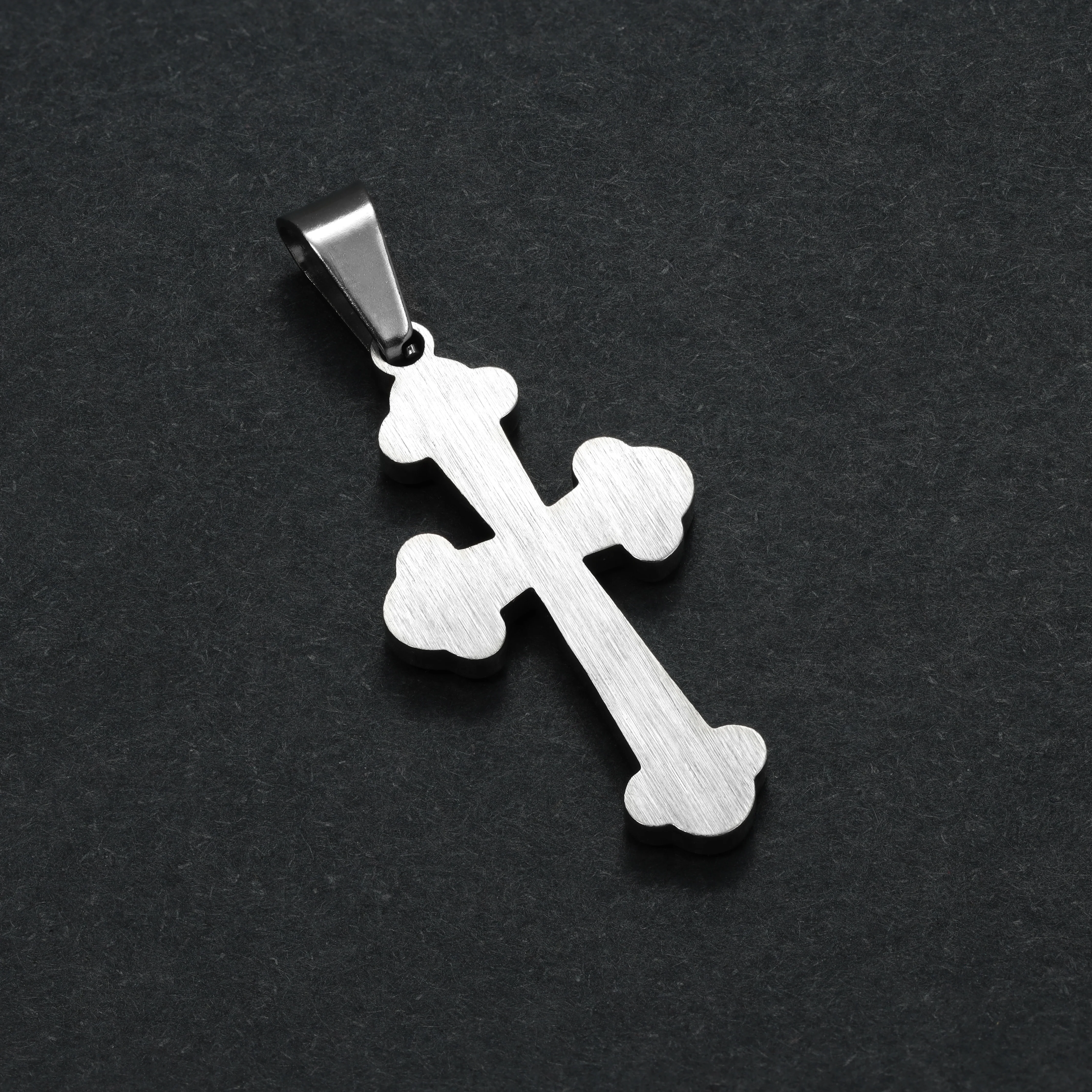 Set Kordelkette Rope Chain mit Iced Out Stil Kreuz Anhänger aus Edelstahl - Image 6