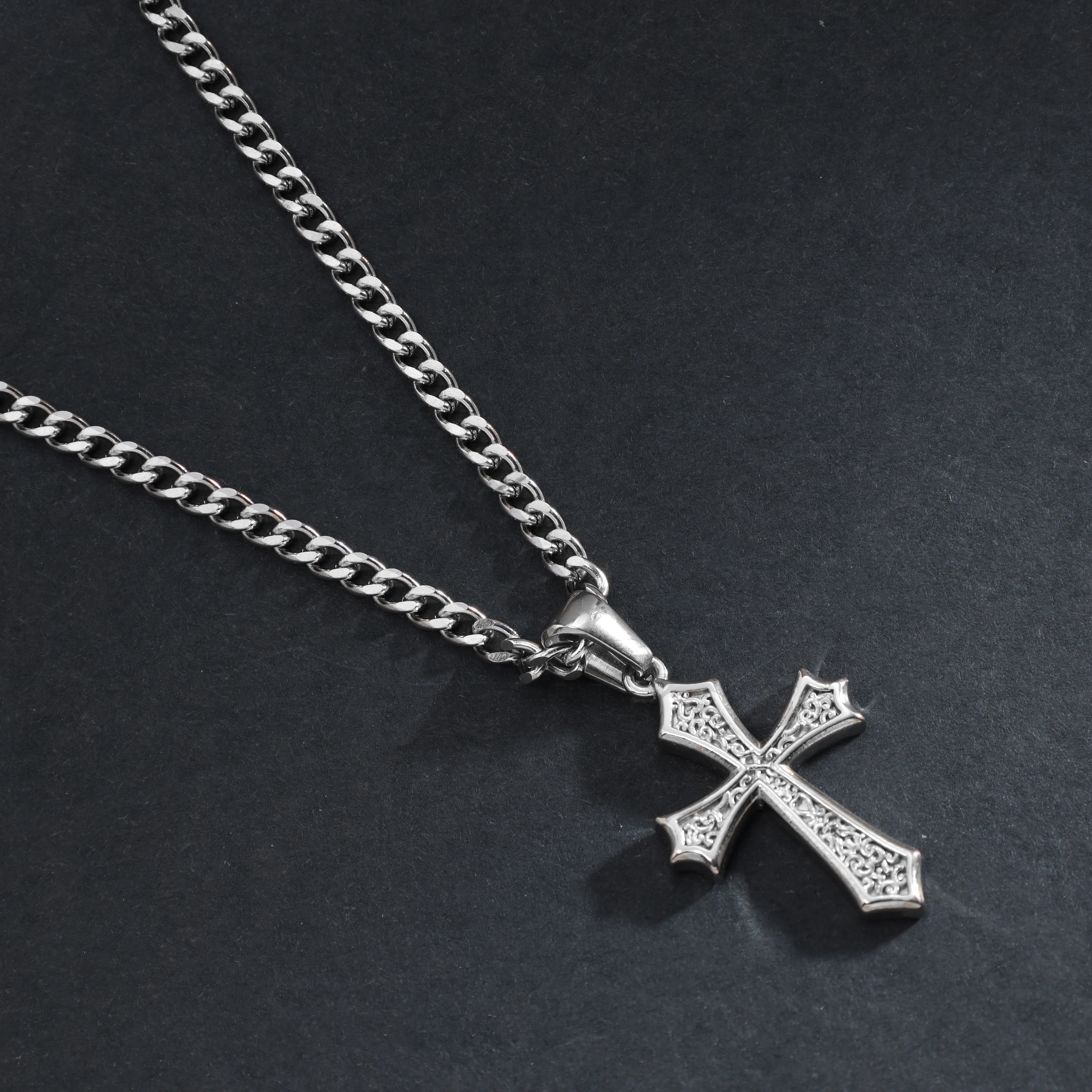 Set Panzerkette mit Kreuz Anhänger aus Edelstahl - Image 2