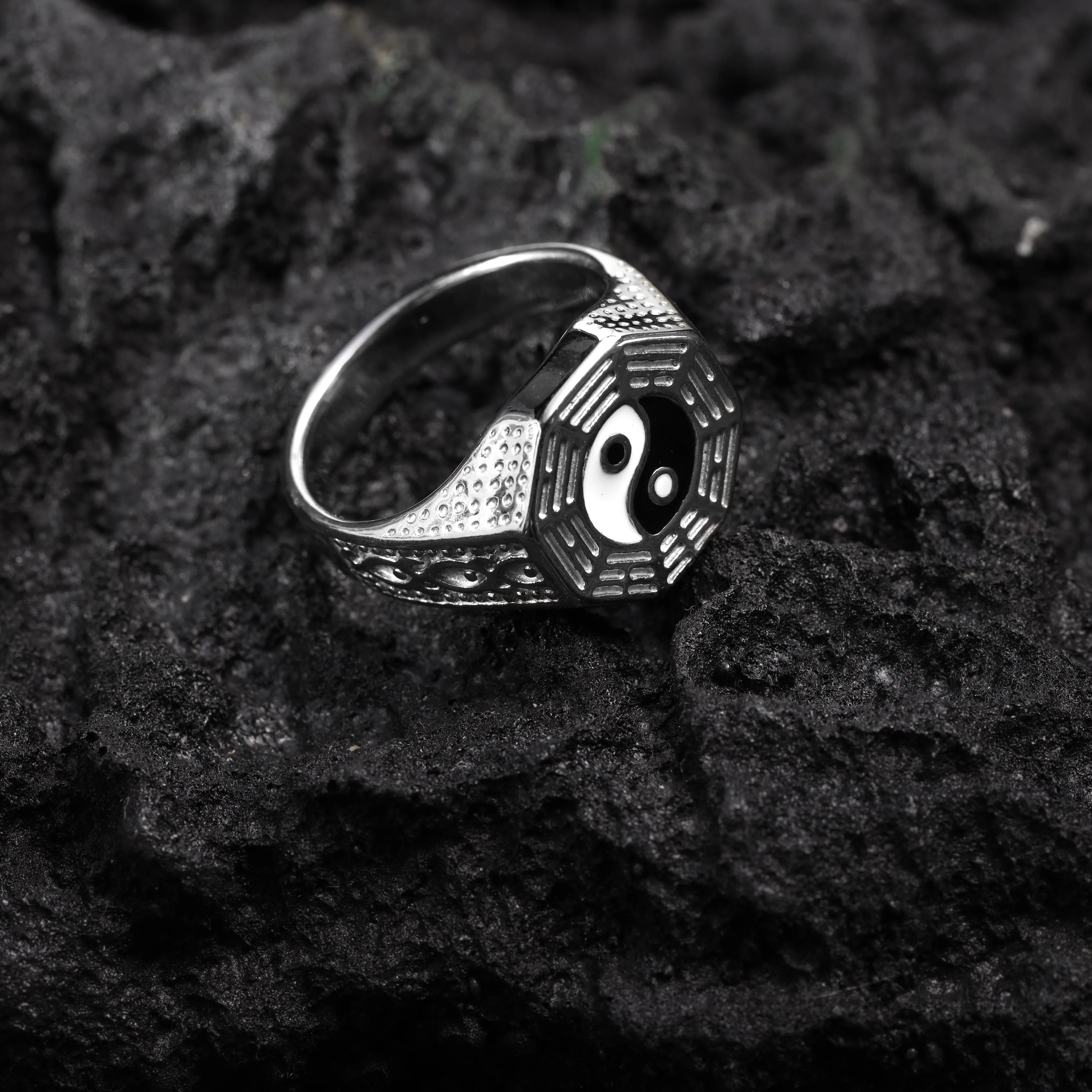 Ying Yang Herren Ring Größe 9-12 aus Edelstahl - Image 2